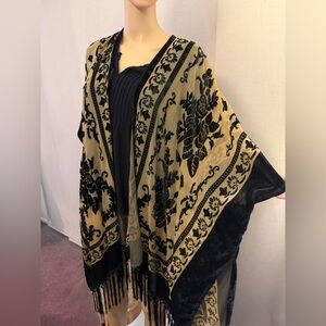 Ultra Pink kimono, duster. Sz. L/XL black & tan
